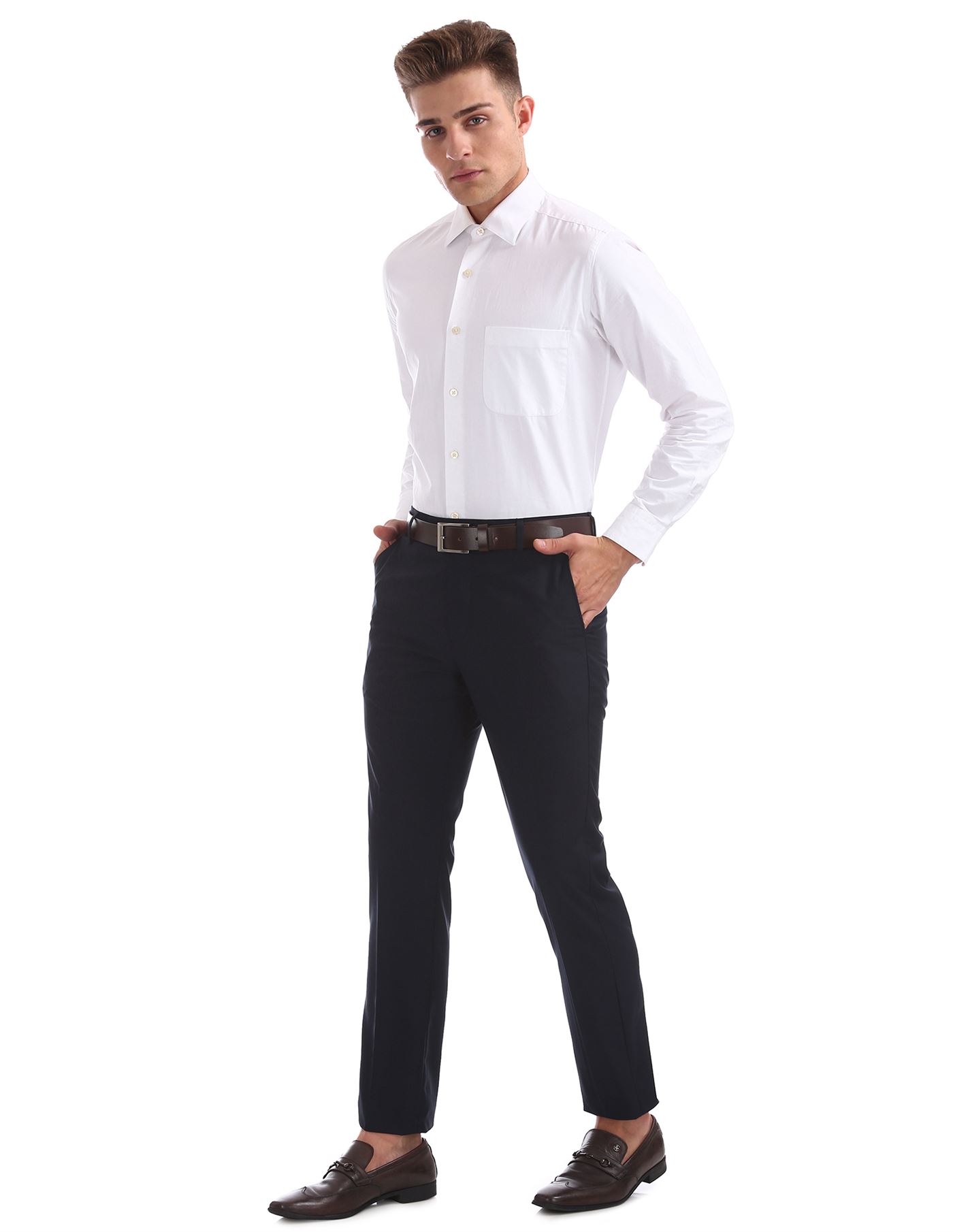 Arrow Men Formal Wear Black Formal Trouser